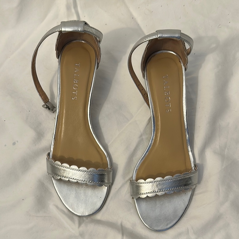 Talbots Silver Heels Sleek Minimalist Design